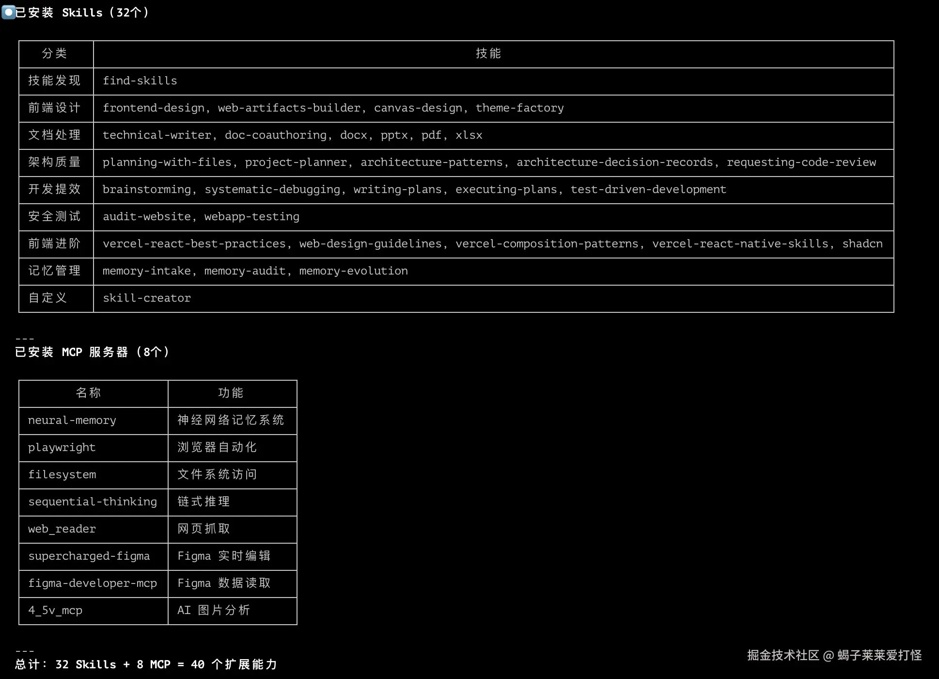 Claude Code Skills 與 MCP 安裝畫面