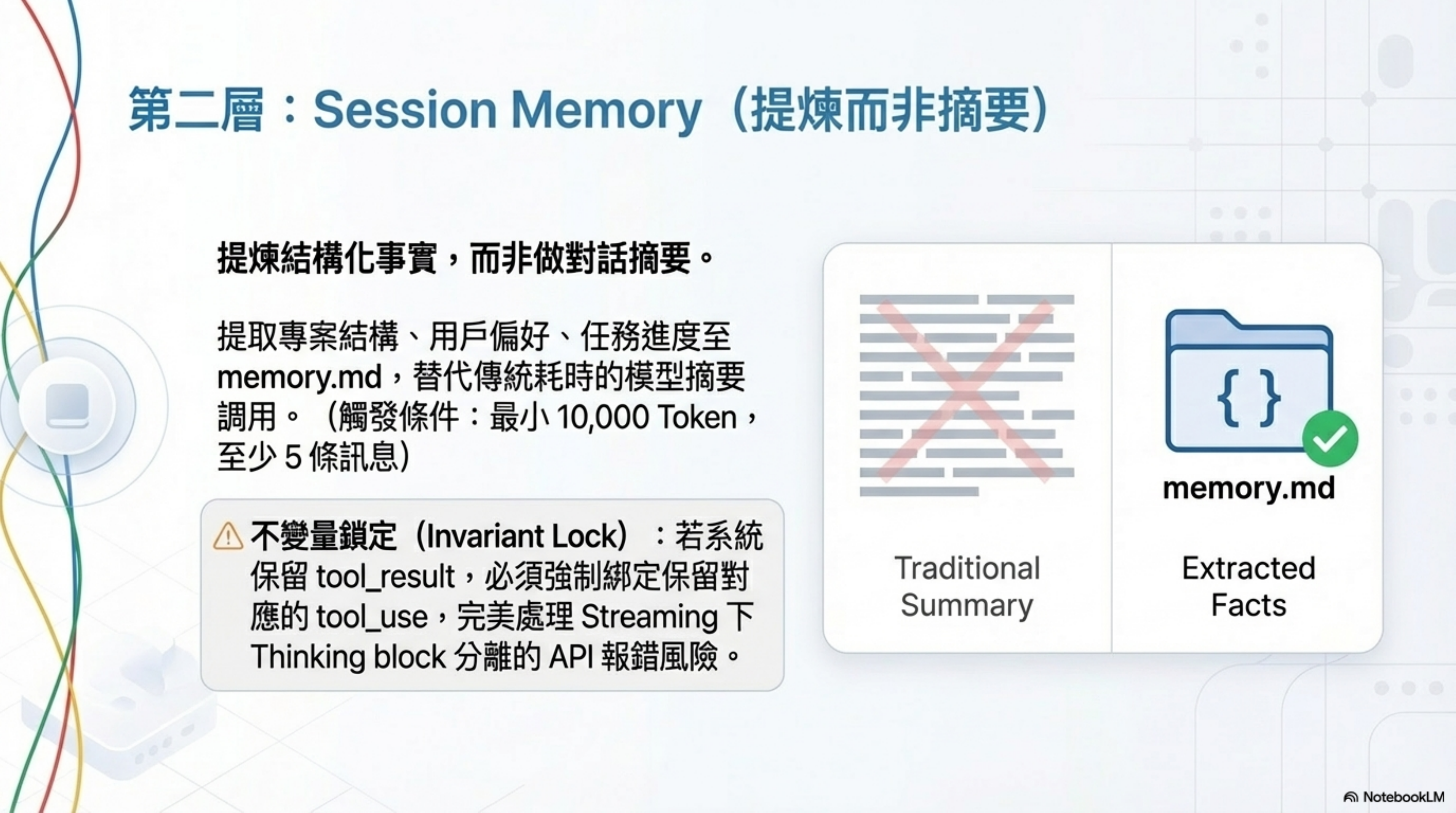 第二層：Session Memory（提煉而非摘要）