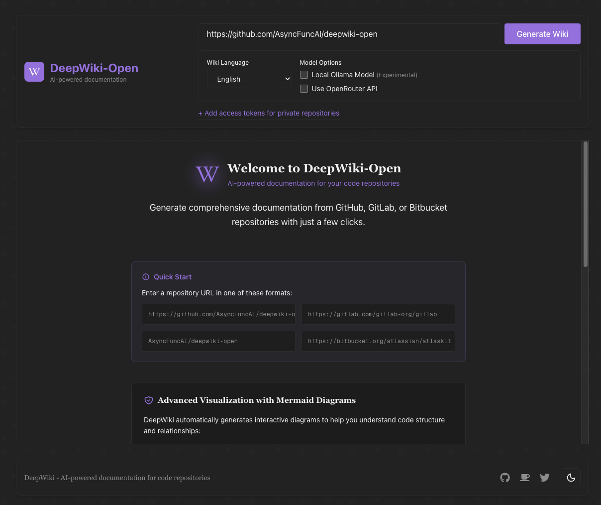 DeepWiki-Open 主介面